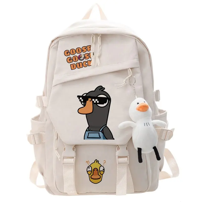 Goose Goose Duck Game Cosplay Backpack Students School Bag Cartoon Bookbag Laptop Travel Rucksack Outdoor Boy Girl Gifts