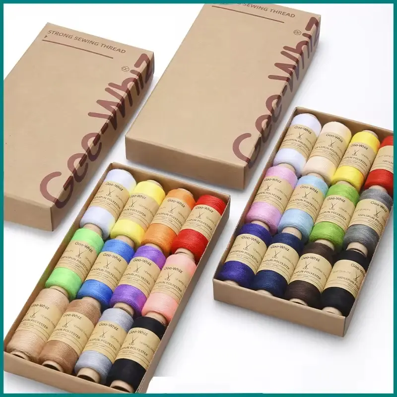 12pcs Household Sewing Thread Cowhide Carton Color Hand-Sewn Small Roll 402 Clothes Hand-Sewn Needle Thread