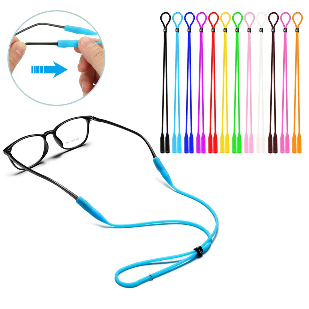 1Pc Silicone Round Head Buckle Glasses Cord Sunglasses Chain Sports Anti-Slip String Glasses Ropes Band Cord Adults Children