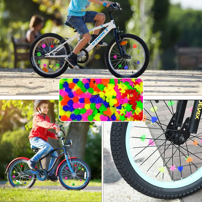 36pcs Bicycle Wheel Spoke Beads Multiple Color and Shape Children Bike Spoke Bead Children Gifts Bike Accessories