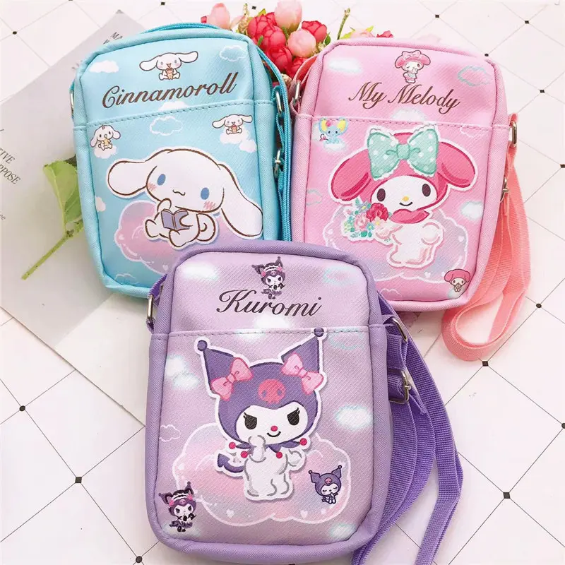Sanrio Crossbody Bags Shoulder Messenger Bags Cute Cartoon Portable Backpacks Hellokitty Cinnamorol Kawaii Coin Pouch for Girls