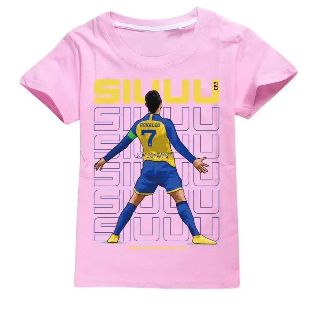CR7 Cotton T Shirt for Teens, Toddler Boy Tee, Girl Tops, School Children Clothes
