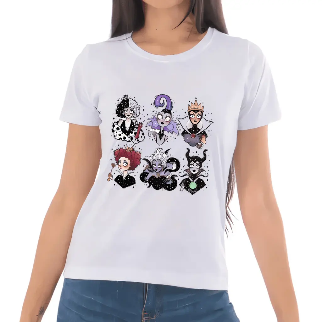 Witch Boy Girl Kids Summer T-shirt Family Wear Parent-child Wear Casual Loose and Comfortable Short-sleeved Women Disney Man Top