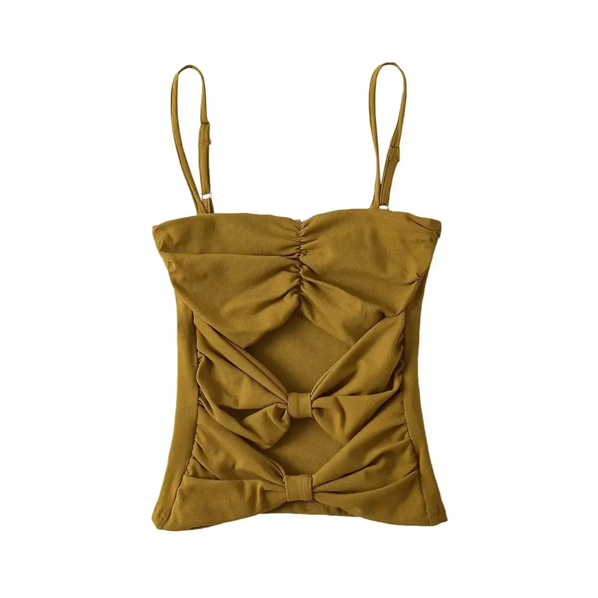 Summer Pure Desire Sweet Spicy Girl Butterfly Knot Mini Strap Women's Inner Wear Outerwear Slimming Vest Cotton Made in China