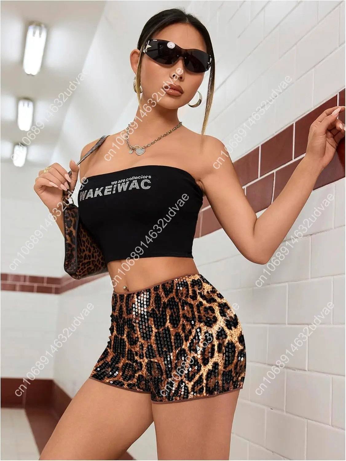 SOLY HUX Womens Cheetah Print Micro Shorts Leopard Y2k Mini Rave Outfits