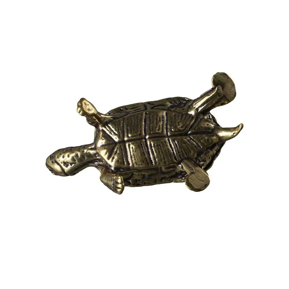 Retro Craft Gift Personal Collection Tea Pet Car Decoration Brass Tortoise Desktop Ornaments Tortoise Statue Turtle Figurines