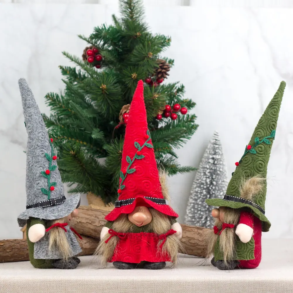 Creative Christmas Big Nose Faceless Doll with Pointed Hat Beautiful Gnome Long Hat Witch Decorated Cartoon Delicate