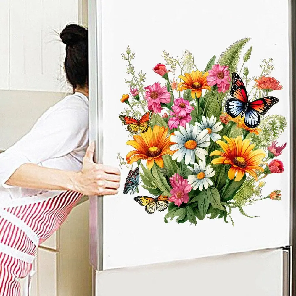 Mildew-proof Butterfly Flower Toilet Stickers Easy to Paste DIY Butterfly Flower Removable Stickers Self-Adhesive 3D