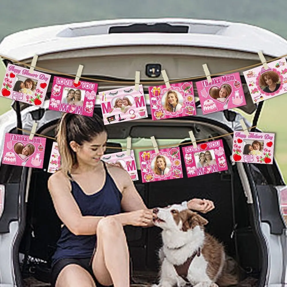 With Stickers Mother's Day DIY Picture Frames Set Happy Mother's Day Durable Paper Photo Frames Crafts Kits Free Standing