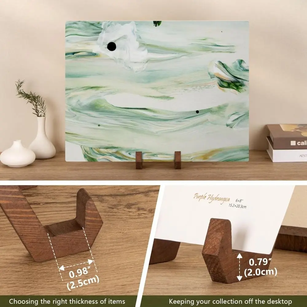 Multifunctional Retro Wooden Display Rack Practical Sturdy Picture Frame Stand Handmade Music Album Rack for Bedroom Cafe CD