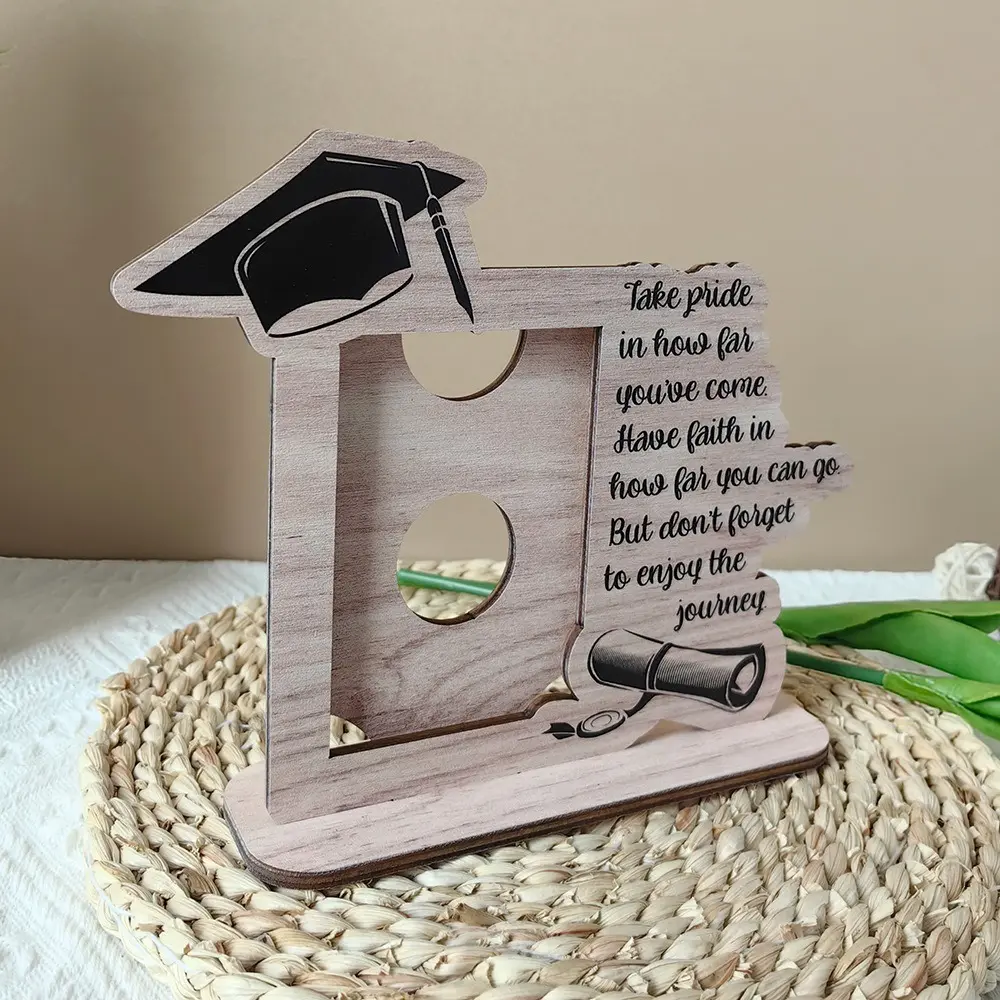 Vintage Graduation Photo Frame Celebration Festival Wooden Picture Frame Rustic Handmade Picture Display Stand Friend Gifts