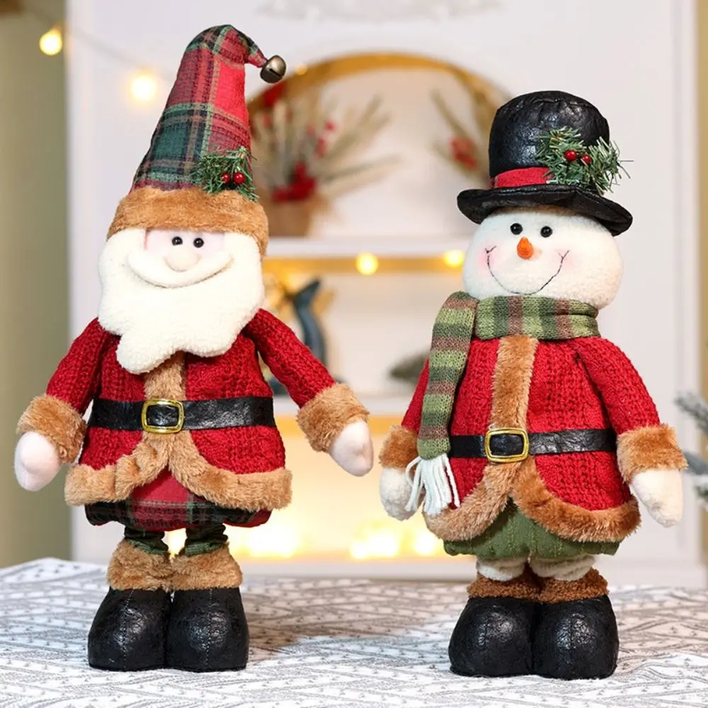Snowman Stretchable Leg Christmas Doll Bear Kawaii Knitted Christmas Doll Cartoon Romance Santa Claus Stretch Doll Children