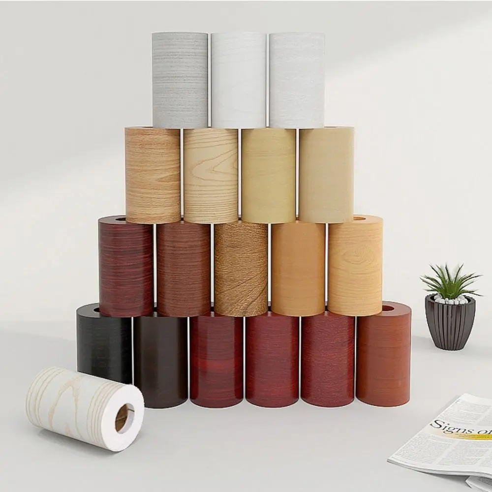 Thicken Wood Grain Tape 10cmx10m PVC Waist Line Wallpaper Home Decor Waterproof Floor Sticker Patches Furniture Renovation