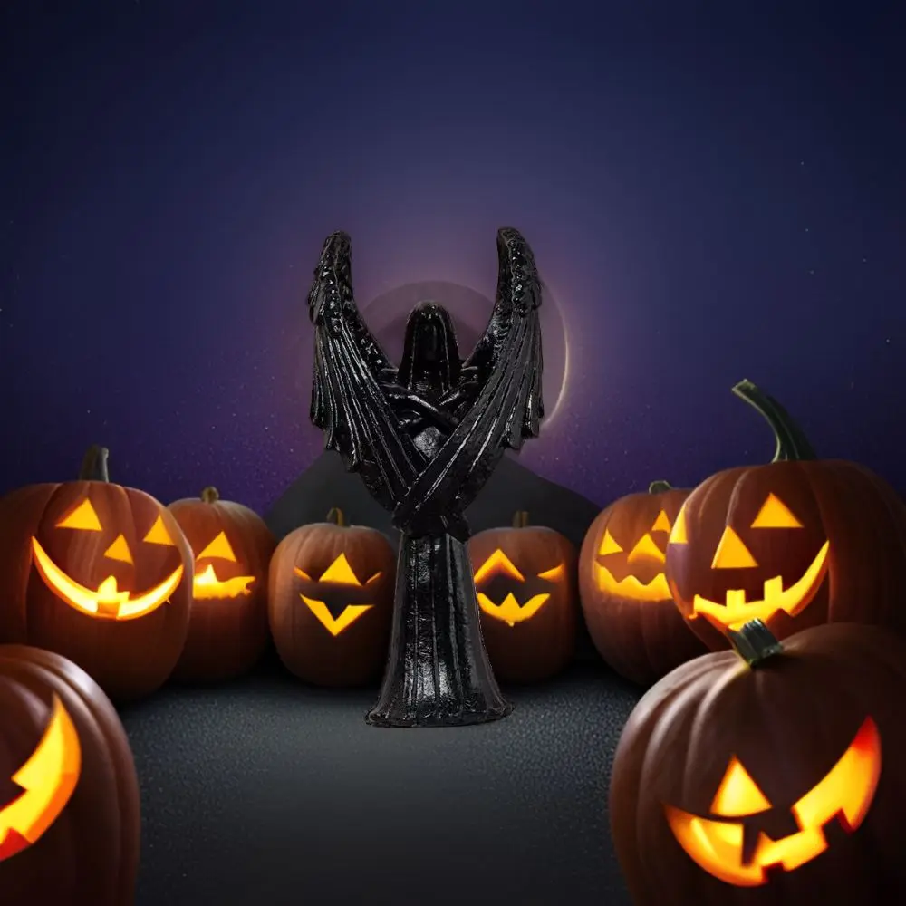 Durable Abstract Art Dark Angel Sculpture Hand Carved Handmade Halloween Angels Statue Cartoon Ornament Garden
