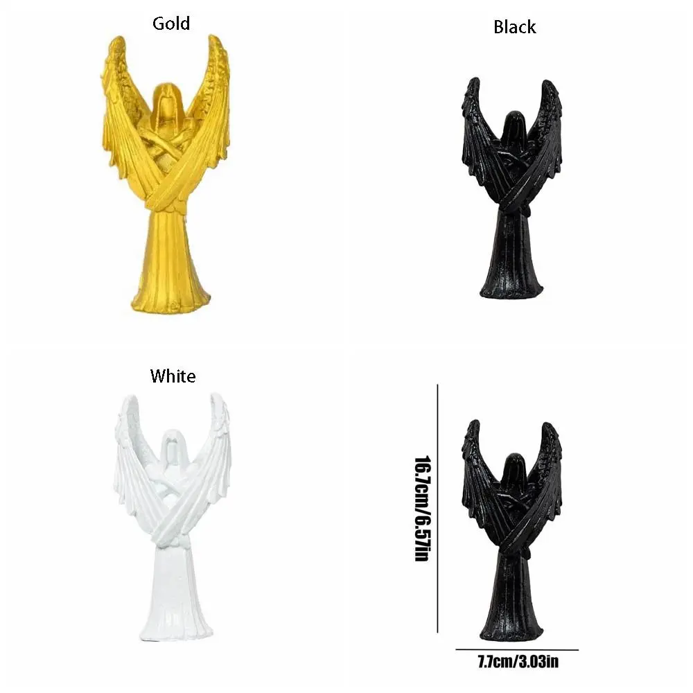 Durable Abstract Art Dark Angel Sculpture Hand Carved Handmade Halloween Angels Statue Cartoon Ornament Garden