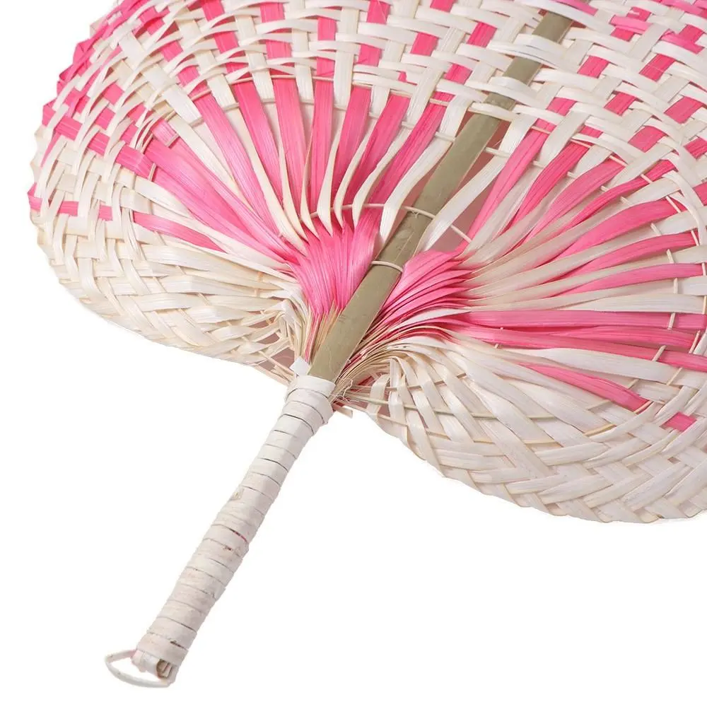 Art Craft Handmade Rattan Fan Natural Bamboo Straw Woven Fans Ethnic Style Chinese Style Hand Fan Summer Cooling