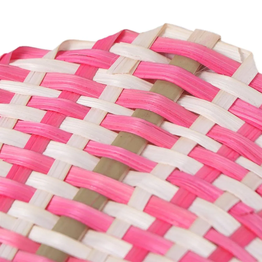 Art Craft Handmade Rattan Fan Natural Bamboo Straw Woven Fans Ethnic Style Chinese Style Hand Fan Summer Cooling