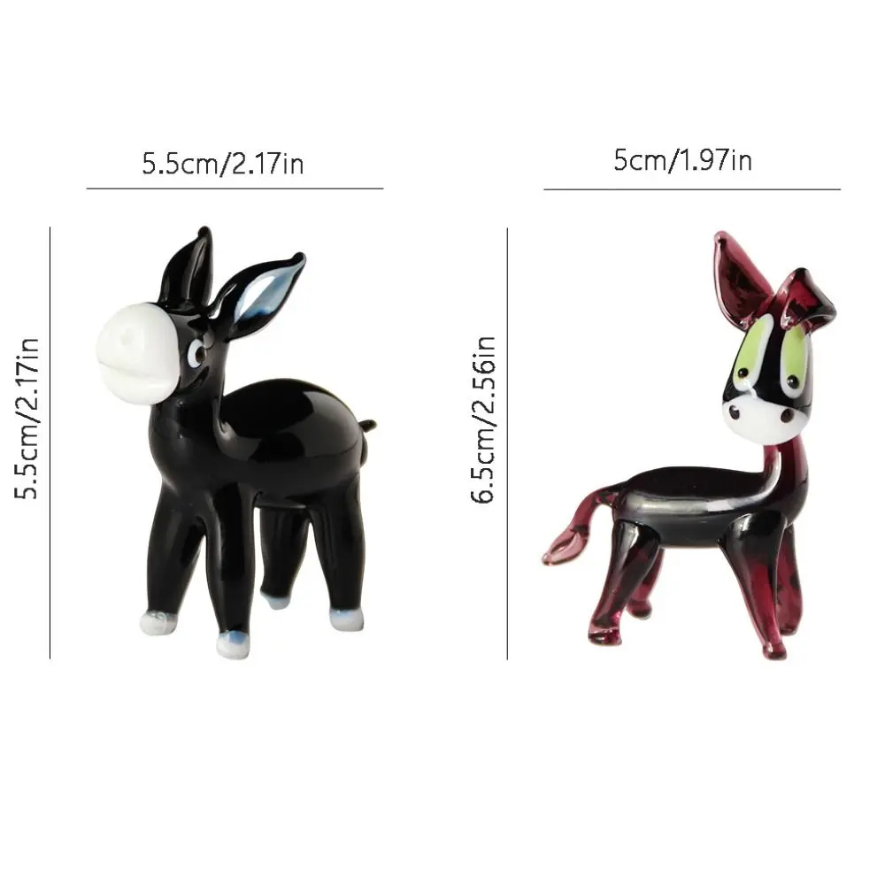 Lovely Miniature Donkey Crafts Cute Small Crystal Donkey Figurines Paperweight Gift Glass Animal Ornament Home Decor