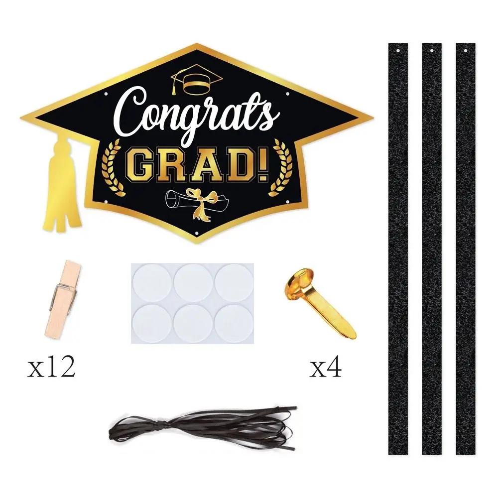 DIY Graduation Photo Display Holder 12 Clip Creativity Graduation Season Photo Frame Simple Cardboard Picture Organizer