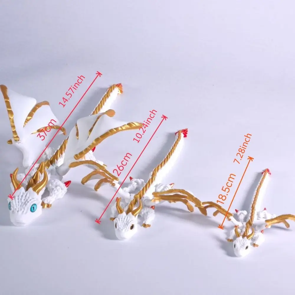 Realistic 3D Printed Dragon Toy Flexible Articulated Simulated Dragon Ornament Desktop Ornament Home Decor
