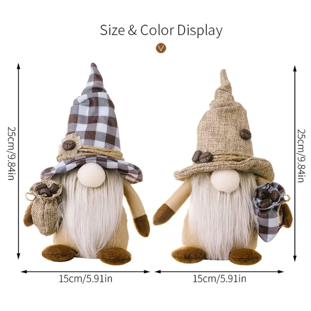 Gift Rudolf Gnome Plush Doll Long-Beard Christmas Ornament Stuffed Doll Elf Faceless Doll Xmas Decor