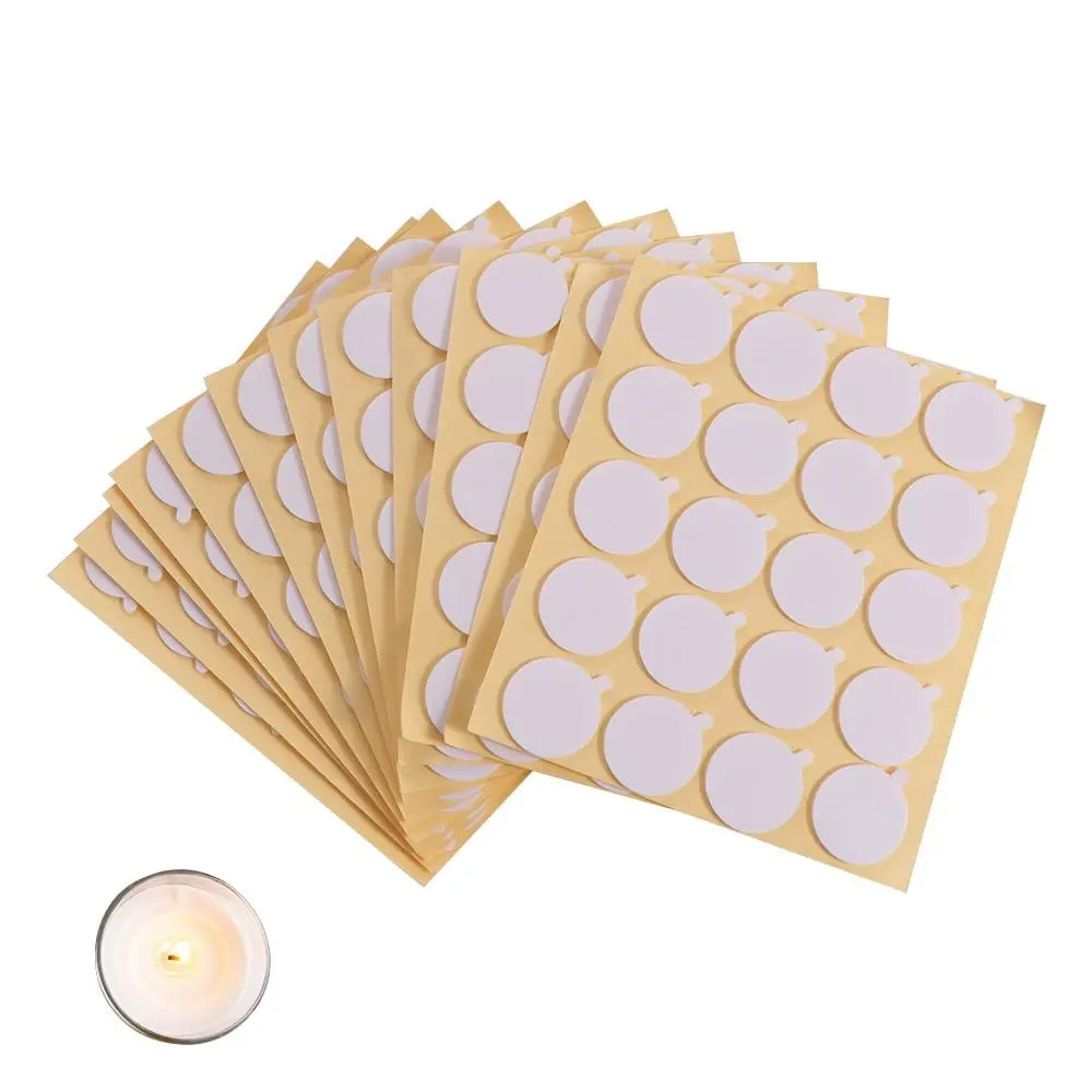 240PCS Heat Resistance Candle Wick Stickers Double-Sided Stickers Wax Wick Sticker Little Tail Adhesive Candle Wick Glue Candle