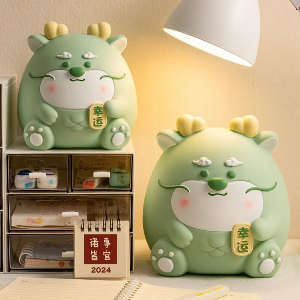Creative Coin Bank Adorable Dragon Vinyl Drop Cartoon Piggy Bank Resistant Large Capacity Money Saving Jar New Year Gift