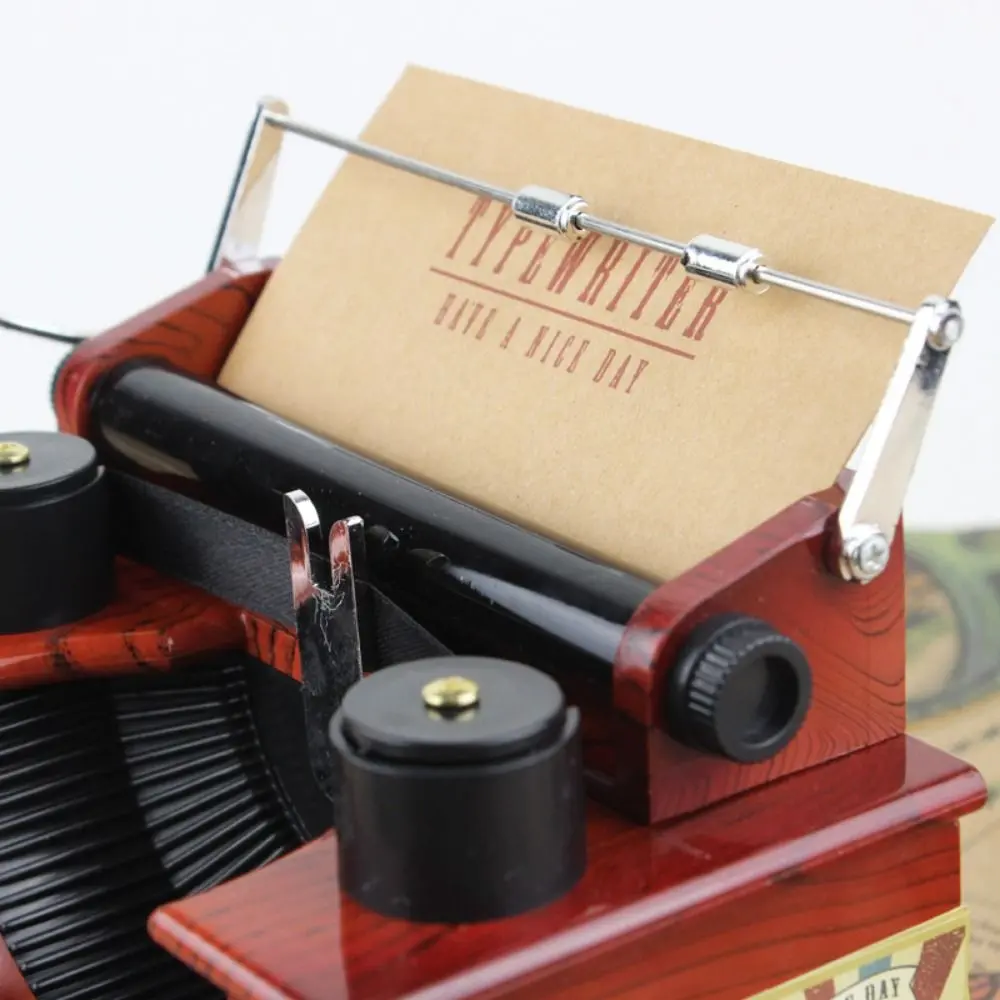 Multi-purpose With Drawer Typewriter Music Box Nostalgic Cartoon Old Typewriter Model Classical Music Box Ornaments Home