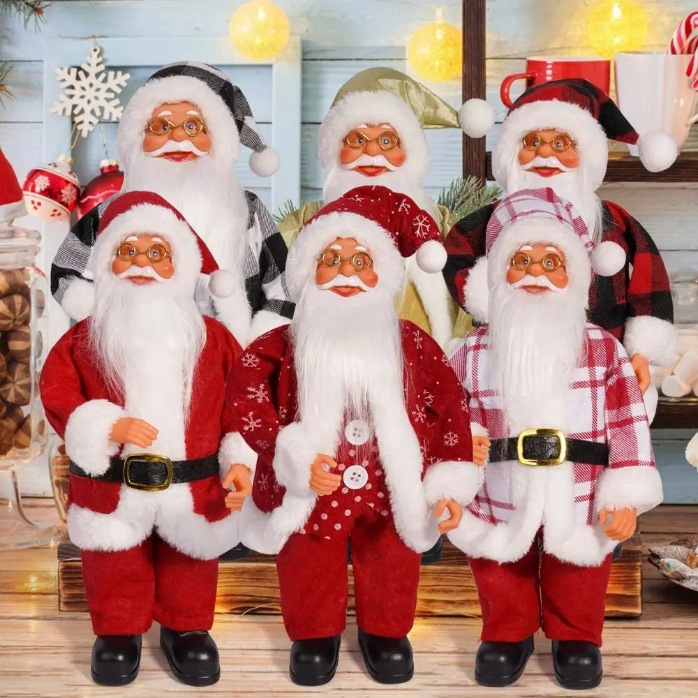 Durable 3D Santa Claus Figure Cute Creative Standing Santa Doll Versatile Realistic Christmas Decorations Birthday Gifts