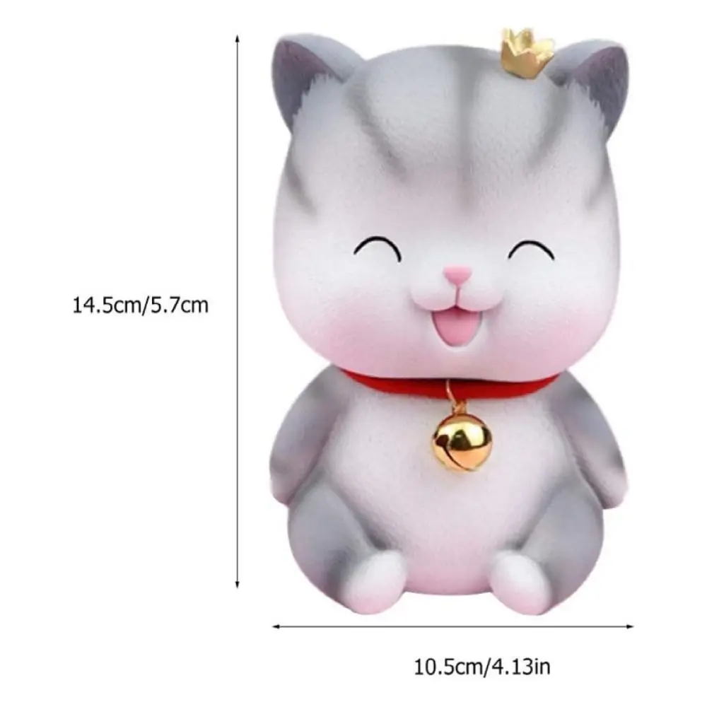 Creative Cartoon Cat Piggy Bank Anti-fall Cute Desktop Cat Ornament Cat Design Cat Saving Box Valentine's Day