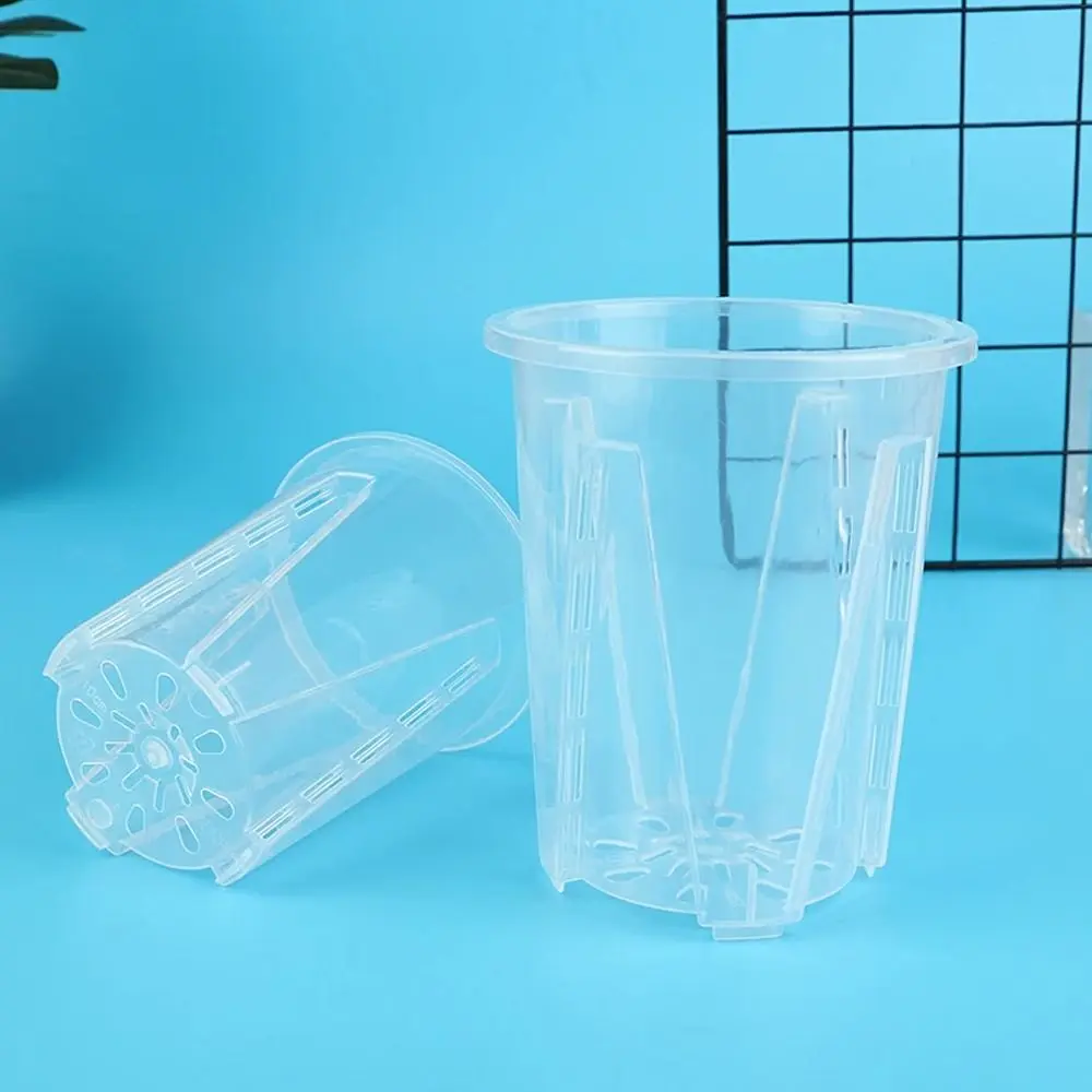 Breathable Root Control Transparent Flower Pot Plastic with Tray Phalaenopsis Orchid Pots With Stomata Beautiful Planting Pot