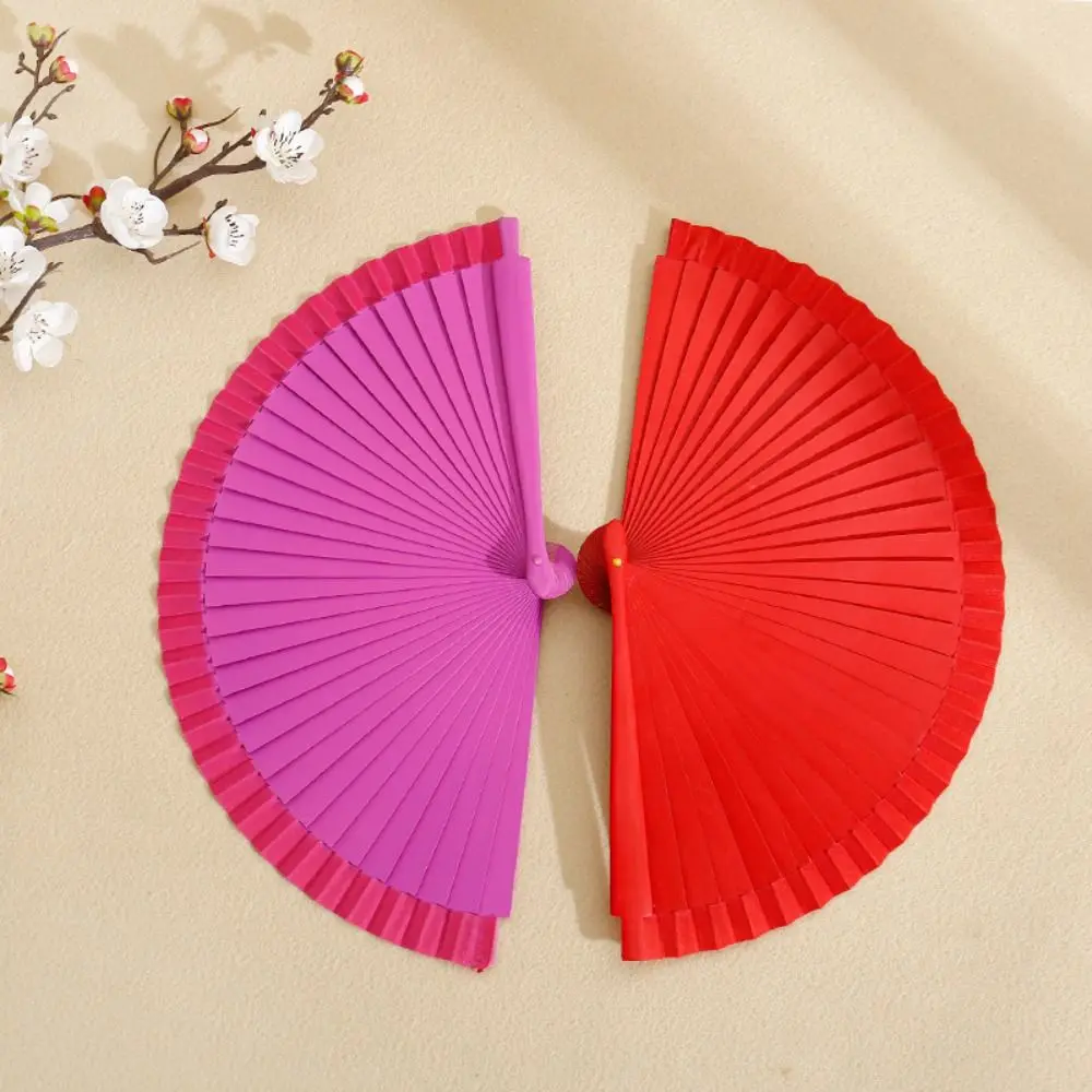 Modern Simple Spanish Plain Fan Handmade Solid Color Pure Wood Folding Fan Art Craft Decorative Props Fan Party Gift