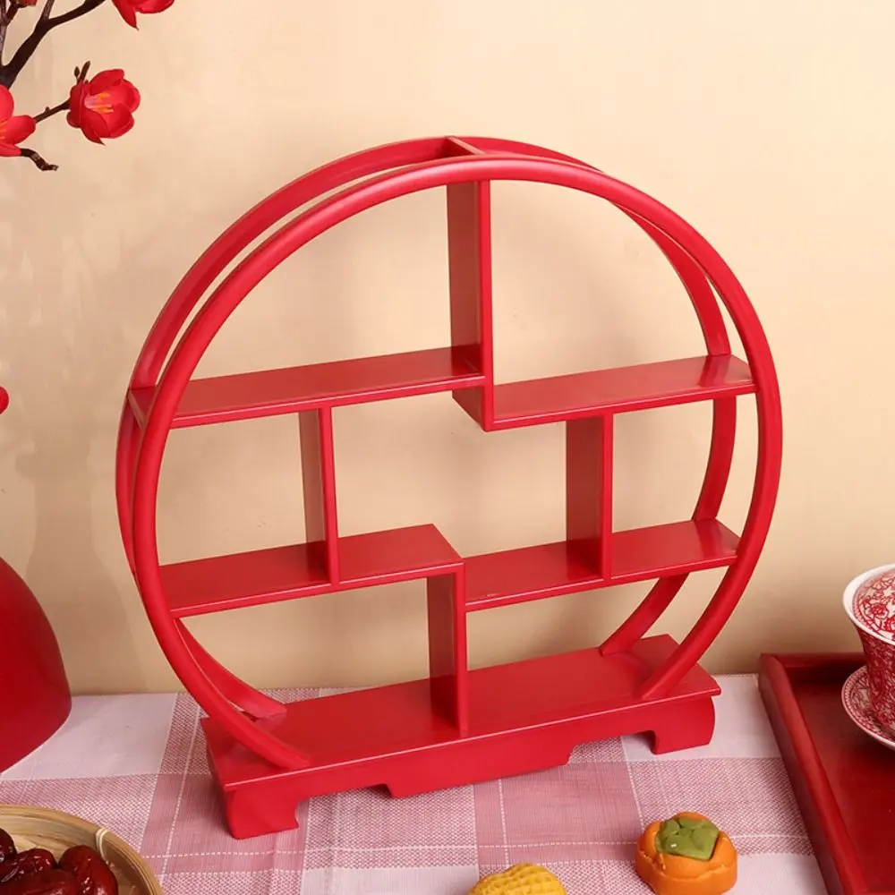 Scene Decoration Chinese Style Wedding Pastry Stand Antique Handmade Model Toy Display Stand Festive Storage Rack Party Favors