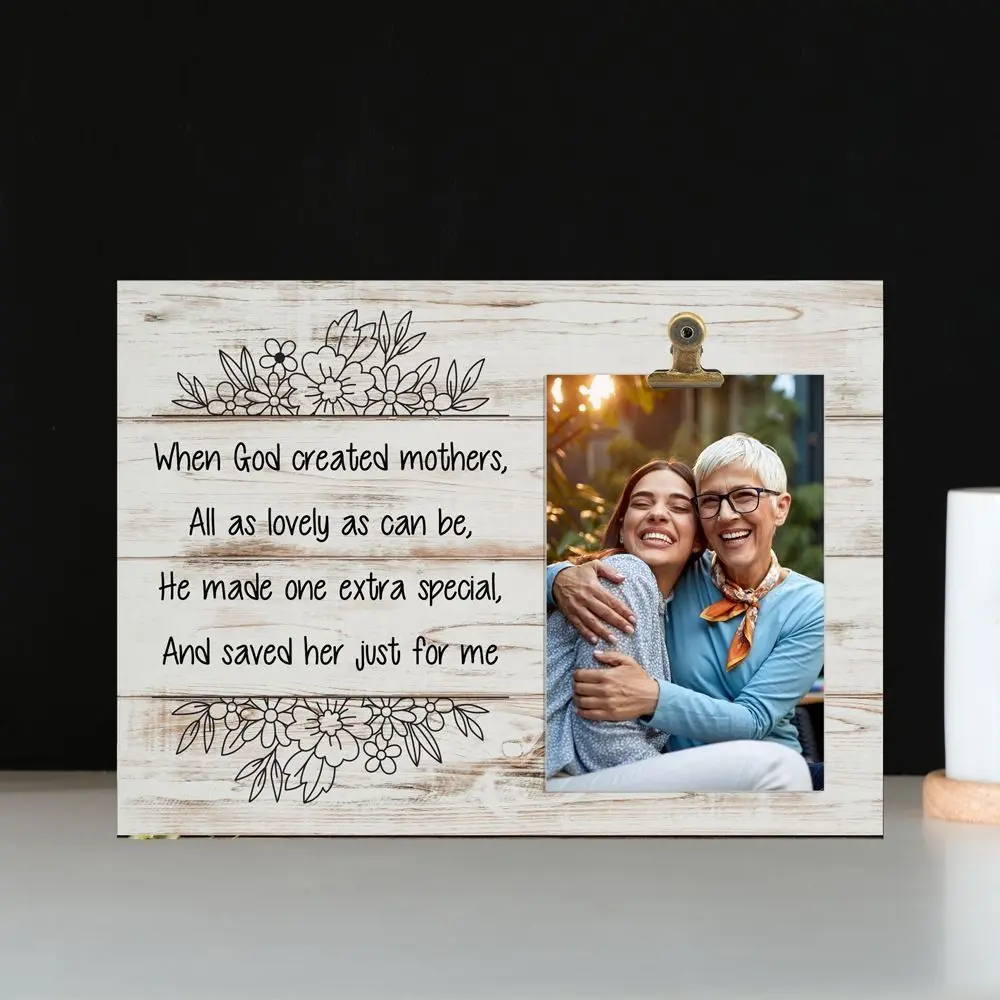 Multi-purpose Reliable Wooden Pictures Frame Durable Easy to Use Desktop Photo Clip Unique Mother's Day Frame Ornaments Mom Gift