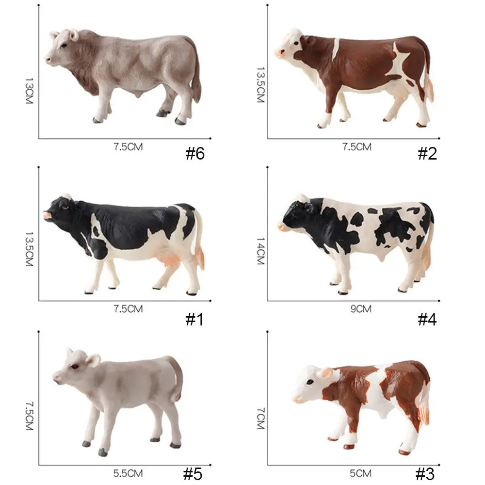 Farm Simulation  Model Desktop Ornaments Simulated Cattle Action Figure Home Decor Animal Figurine Educational Toys Cow Models