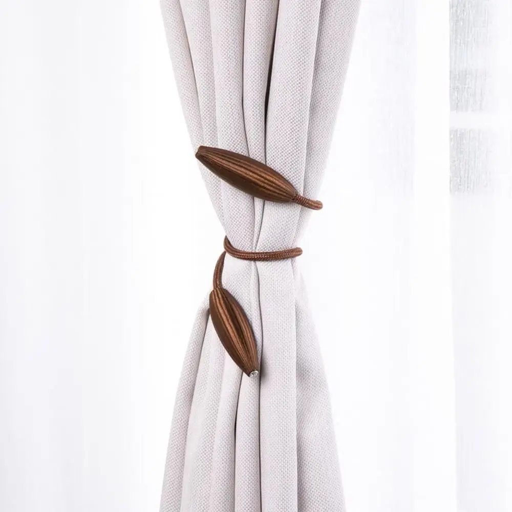 2pcs/set Elegant Strong Twist Curtain Tie Strap Bud Shape Free Punch Curtain Buckle Straps Adjust Metal Curtain Accessoires