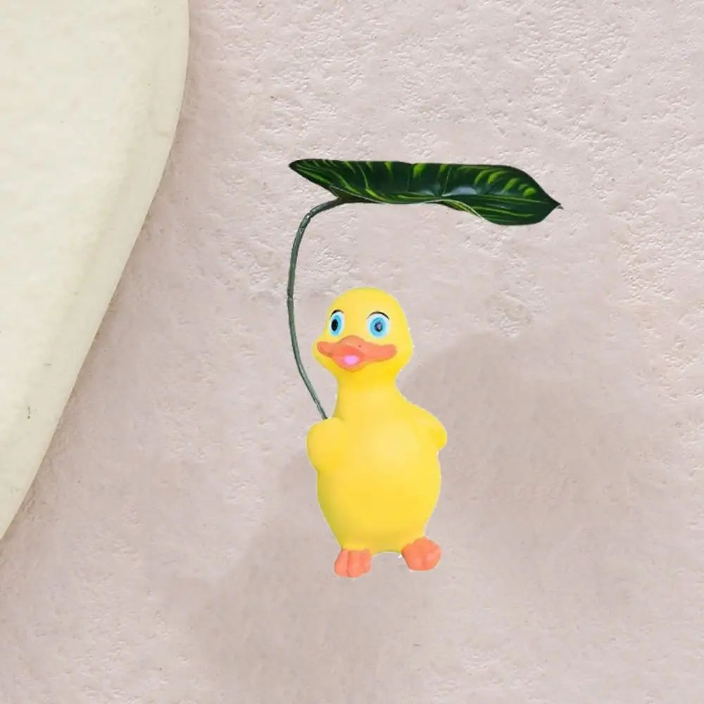 Crafts Cartoon Duck Umbrella Ornament Resin Cute Animal Sculpture Waterproof Ducks Statue Water Tank