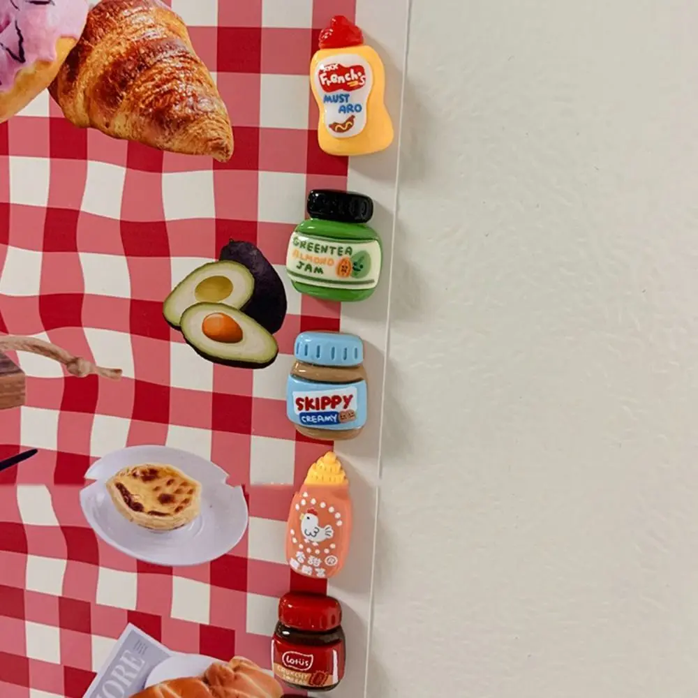 9Pcs/set Mini Drink Bottle Fridge Accessories Cute Resin Seasoning Bottle Miniatures Seasoning Bottle Drink Bottle DIY Food Toy