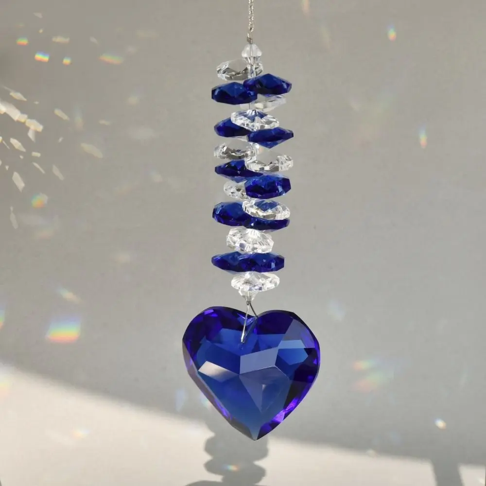 Craft Crystal Prism Ball Pendant Clear Heart Shaped Suncatcher Exquisite Creative Hanging Decoration Yard