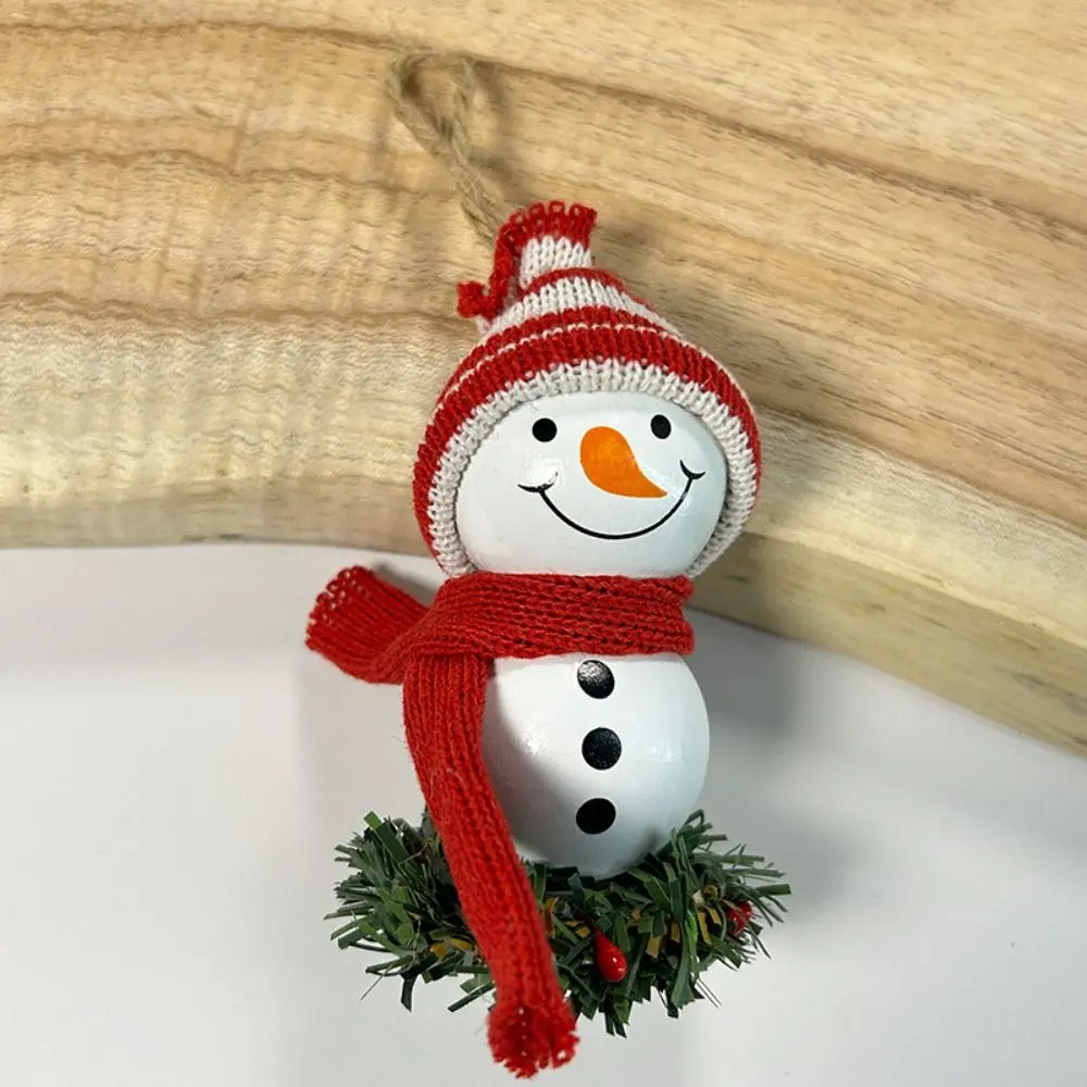 Wooden Christmas Snowman Doll Delicate Cartoon Wall Hanging Ornament Artificial Multifunctional Christmas Tree Pendant Home