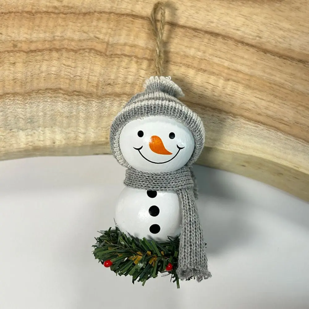 Wooden Christmas Snowman Doll Delicate Cartoon Wall Hanging Ornament Artificial Multifunctional Christmas Tree Pendant Home