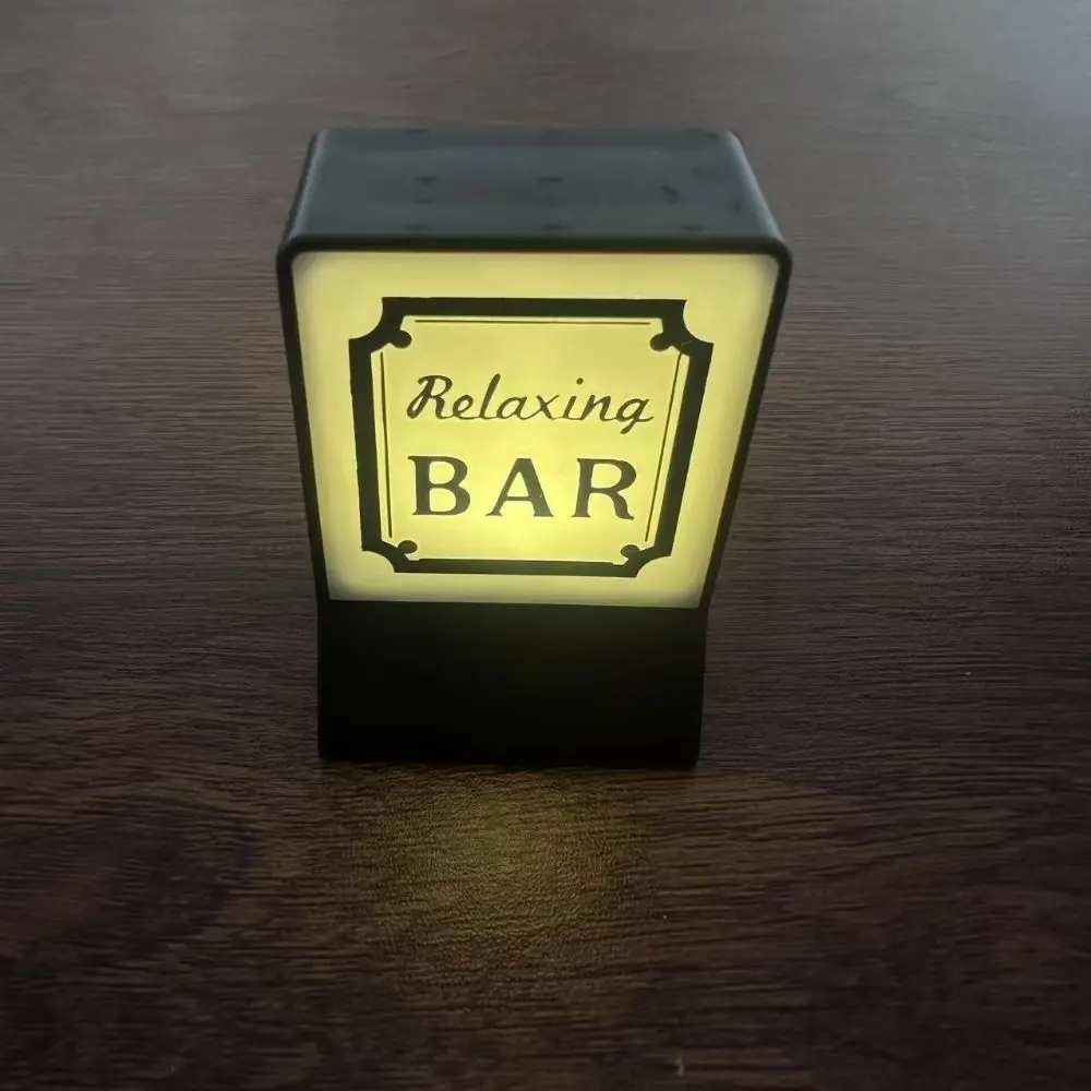 Creative Coffee Shop Fridge Magnet Cute Cat Model Warm Glow Bar Luminous Light Boxes Miniature Ornament Coffee Shop Light Signs