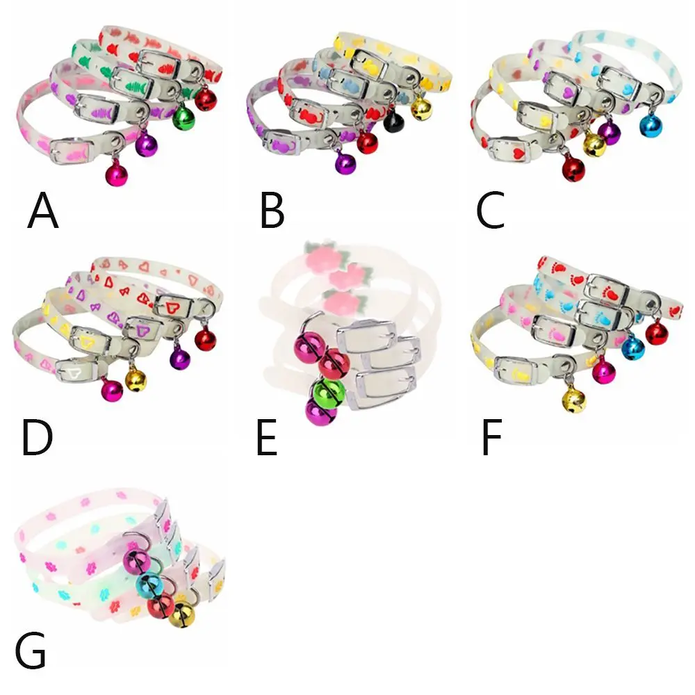 Silicone Easy Wear with Bells For Puppy Kitten Necklace Pet Supplies Pet Glowing Collar Dog Accessories Cat Luminous Collar