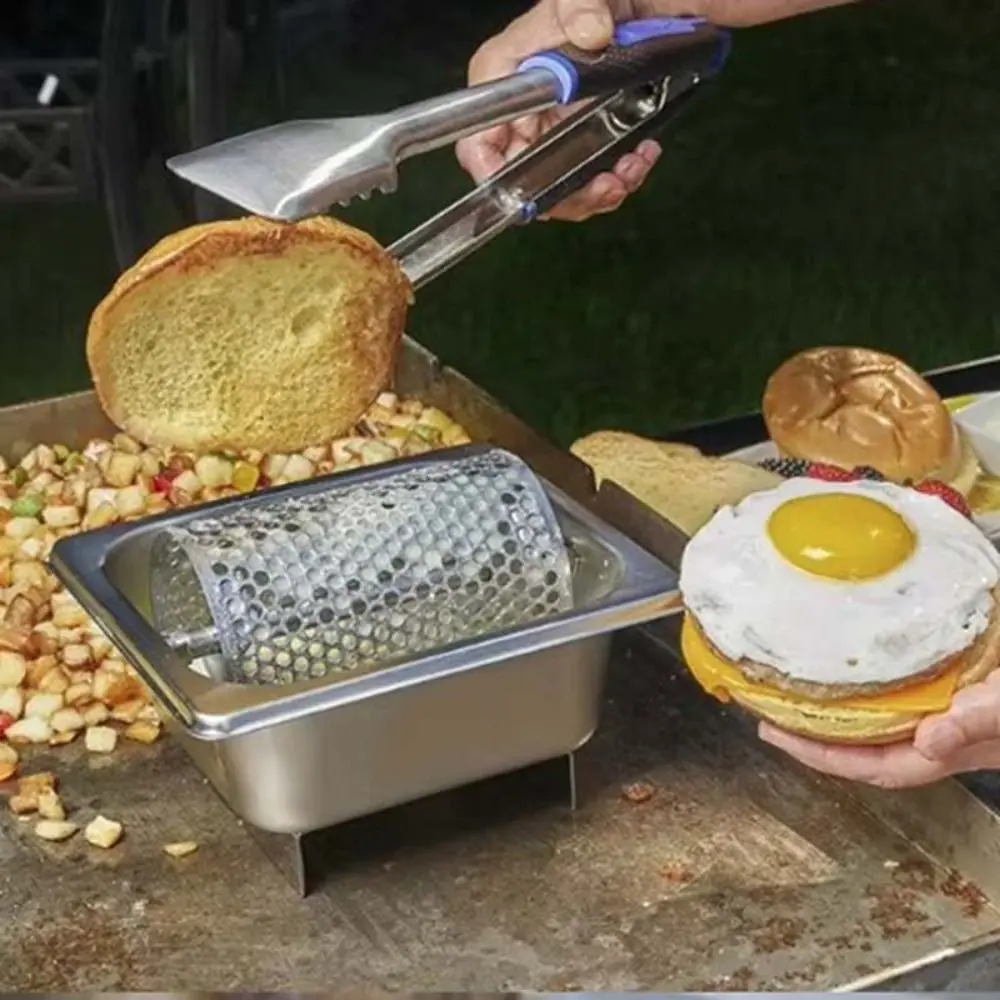 Stainless Steel Butter Roller with Base Removable Butter Applicator Efficient Labor-saving Butter Spreader Wheel Burger Shop