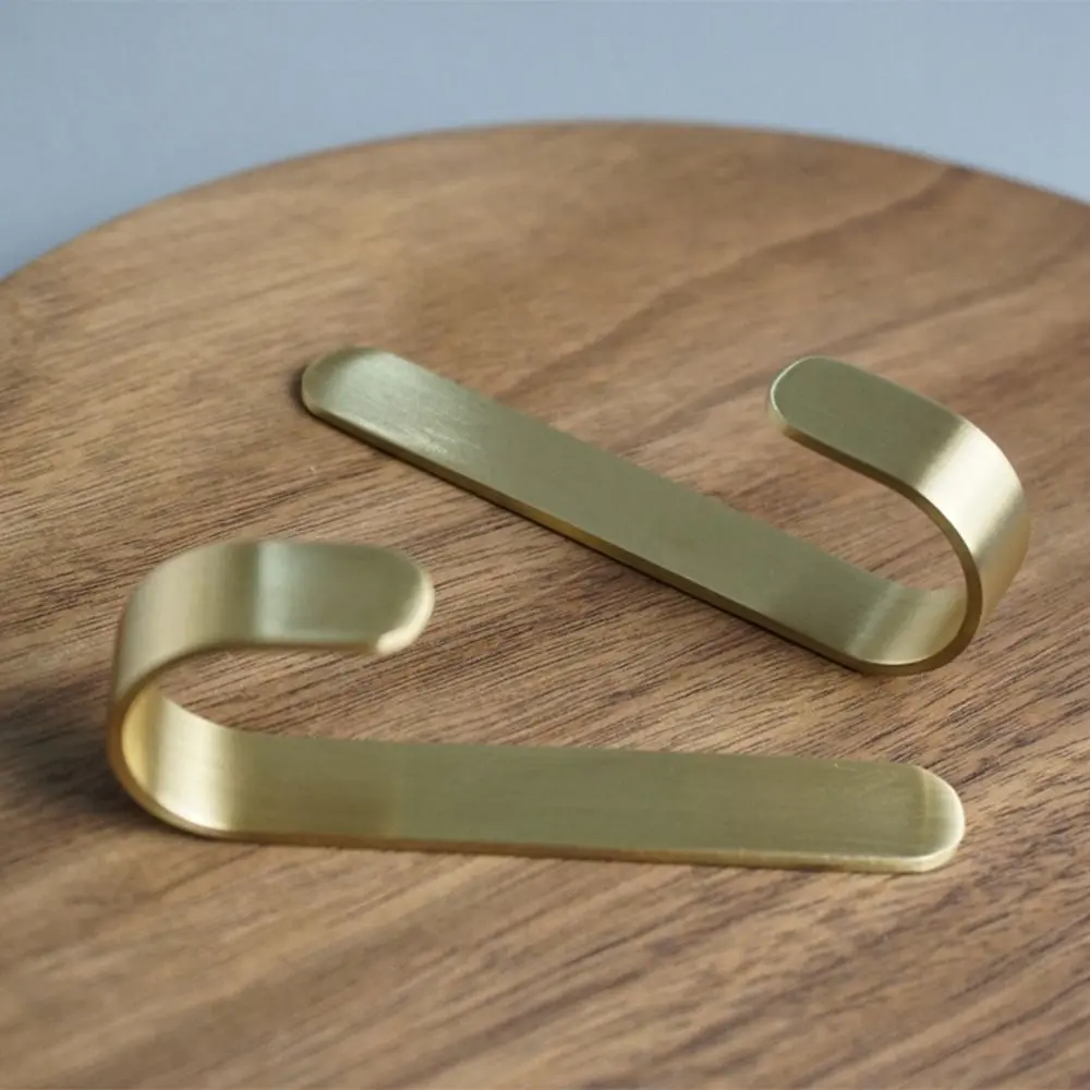 Wall Mounted Brass Wall Hook Gold J Shaped Towel Hanger Clothes Hook Behind-door