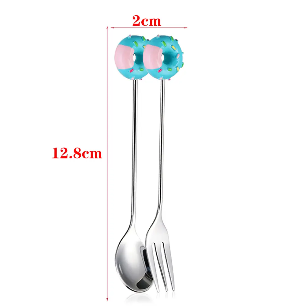 Creative Cute Dessert Coffeeware Dinnerware Sugar Kitchen Tool Stirring Spoon Teaspoon Fruit Fork Coffee Spoon