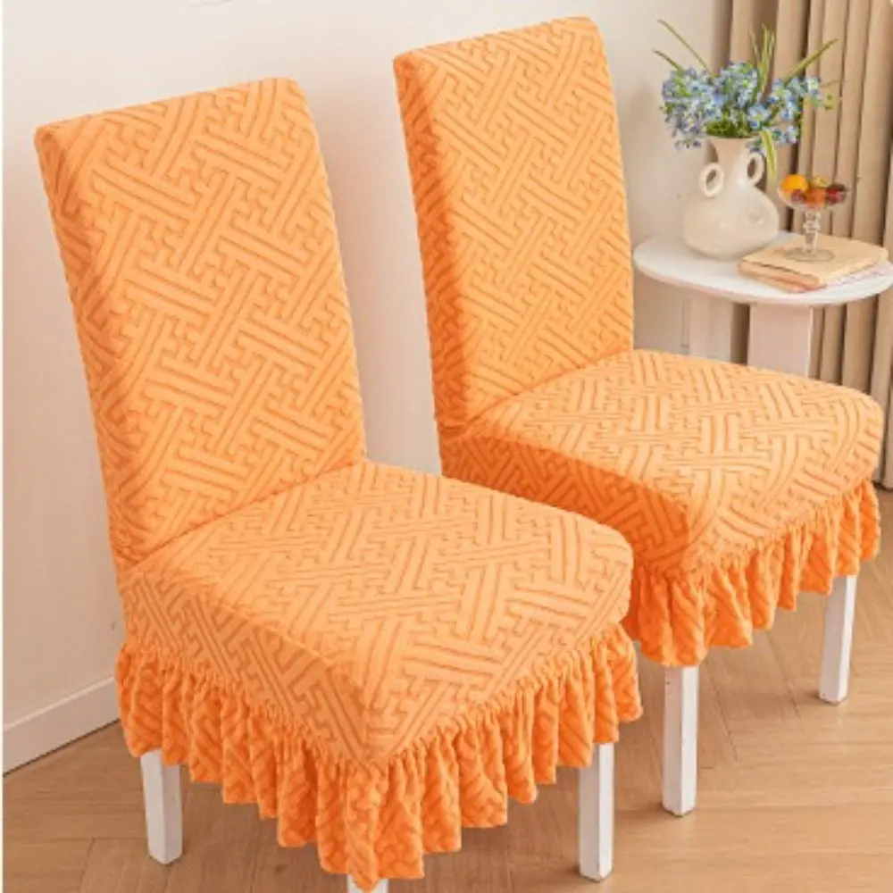 Comfortable Skirt Edge Chair Covers Universal Elastic Seat Covers Home Decor Anti-dirty Dining Chair Protector Hotel
