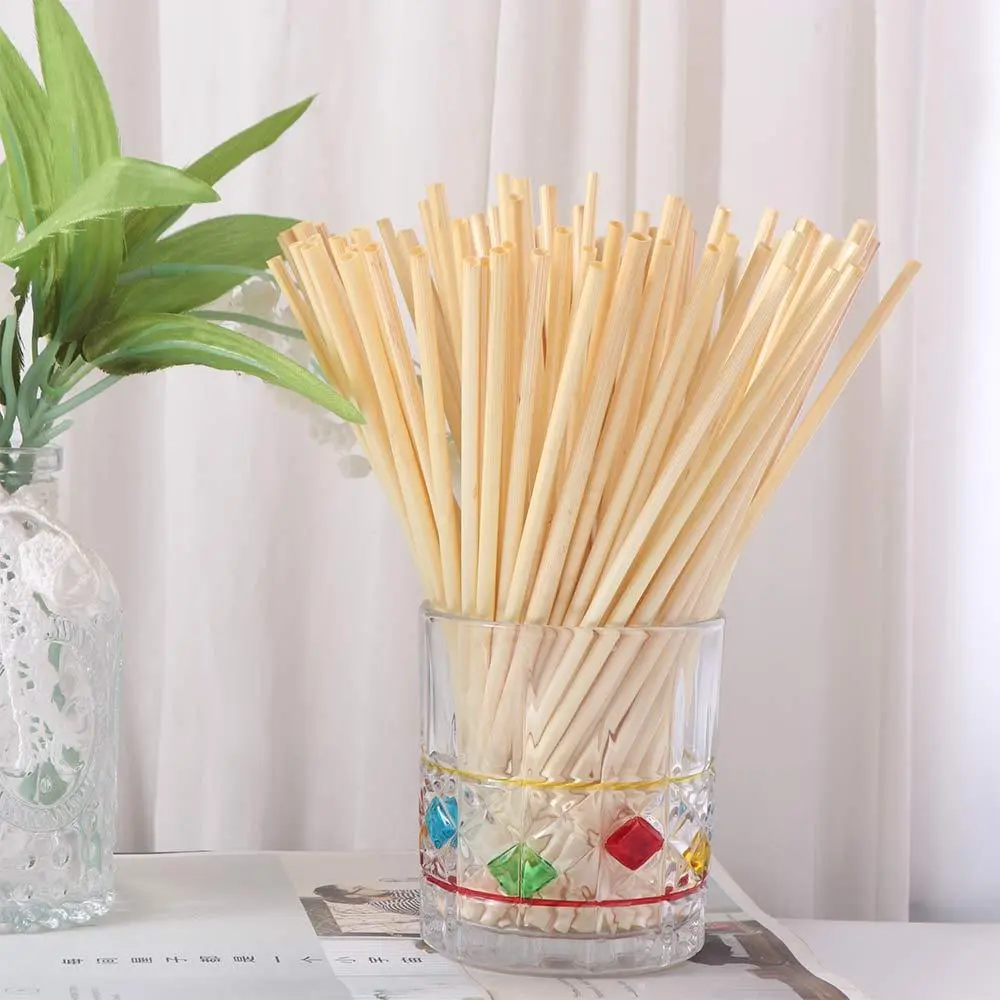 100Pcs 20cm Wheat Drinking Straws Eco-Friendly Disposable Environmentally Straws Portable Natural Degradable Straws Drinkware