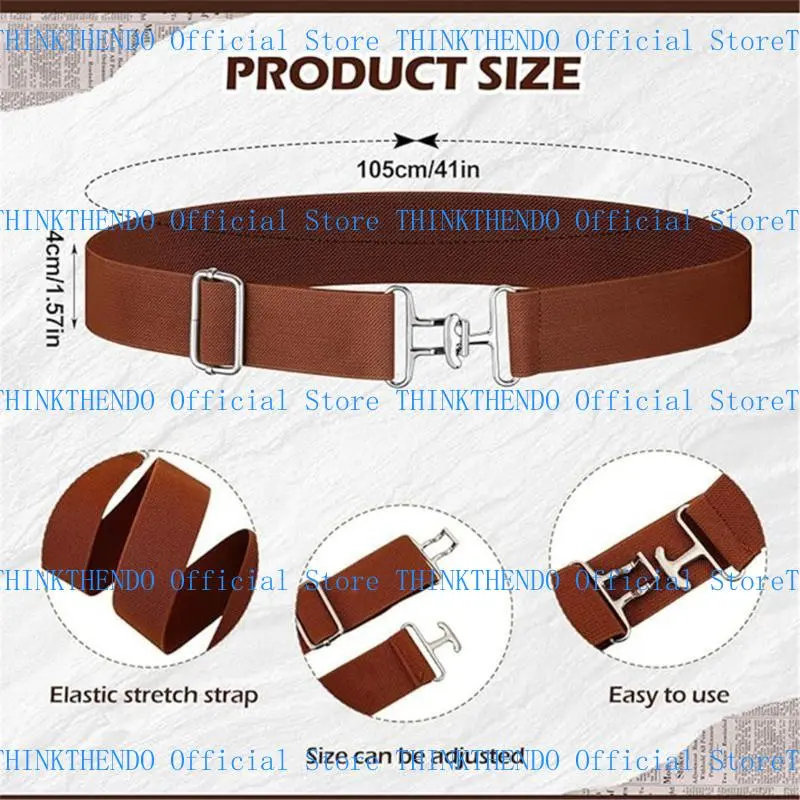 652F Unisex Elastic Riding Belt Shark Buckle Designs Comfortable And Secure Waistband For Equestrian Sport And Casual Wear