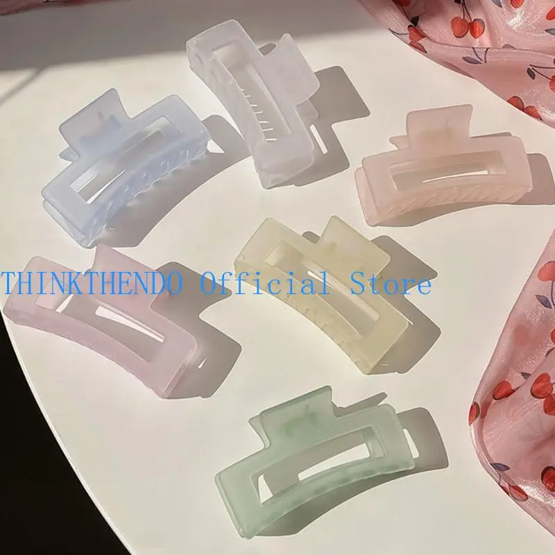 39BB Square Hair Clip Transparent Hair Claw Clamps for Women Girls 3.5" Claw Clip
